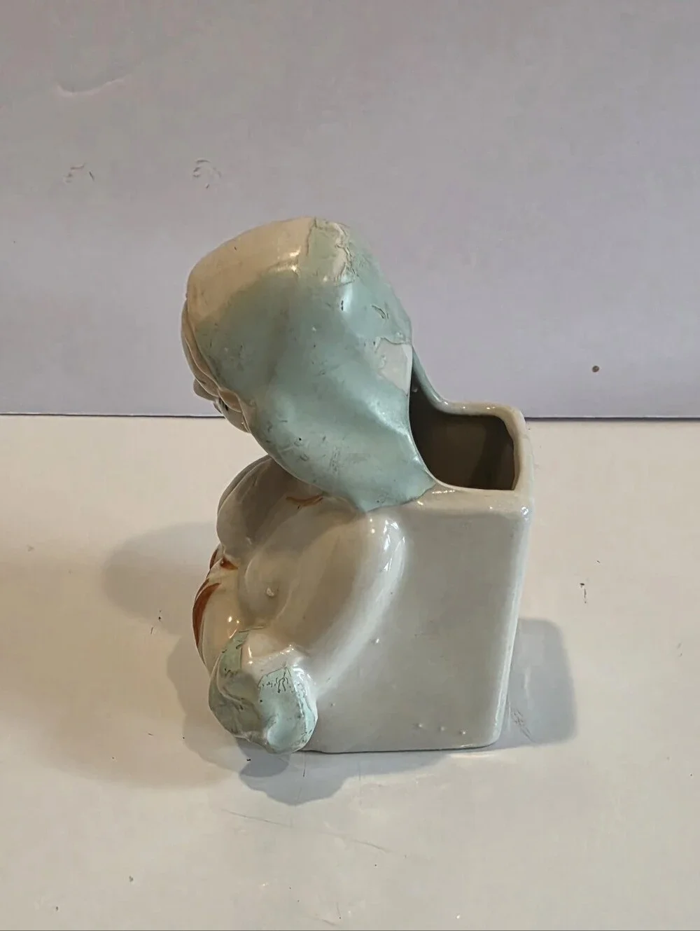 Vintage Ceramic Madonna Planter Vase Featuring A Praying Mother Mary